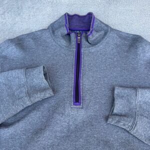 Bobby Jones Mens Gray 100% Peruvian Pima Cotton Quarter Zip Pullover Sweater XL
